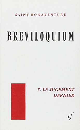 Imagen de archivo de Breviloquium.: VII, le jugement dernier a la venta por Librairie Pic de la Mirandole