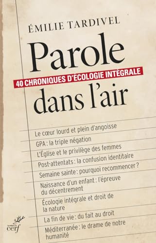 Beispielbild fr PAROLES DANS L'AIR zum Verkauf von LiLi - La Libert des Livres