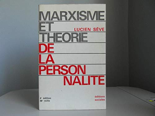 Beispielbild fr Marxisme et Thorie de la personnalit zum Verkauf von Librairie Le Nord
