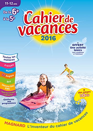 9782210750296: Cahier de vacances de la 6e  la 5e 11-12 ans