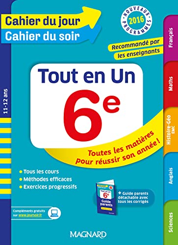 Stock image for Cahier du jour/Cahier du soir Tout en Un 6e - Nouveau programme 2016 for sale by Librairie Th  la page