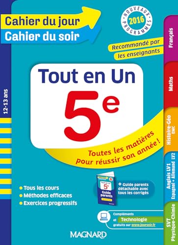 Stock image for Tout En Un 5e, 12-13 Ans : Toutes Les Matires Pour Russir Son Anne ! : Nouveaux Programmes 2016 for sale by RECYCLIVRE