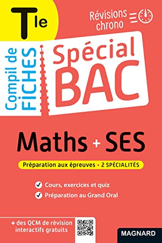 Imagen de archivo de Spcial Bac Compil de Fiches Maths-SES Tle Bac 2022: Tout le programme des 2 spcialits en 120 fiches visuelles a la venta por Librairie Th  la page