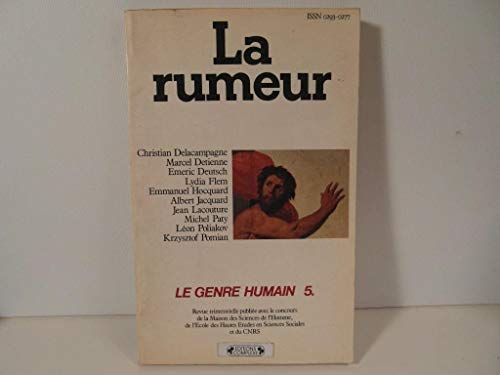 Beispielbild fr La rumeur. Collection : Le genre humain, N 5. zum Verkauf von AUSONE