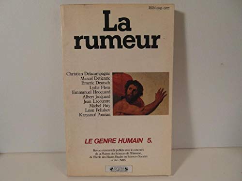 Imagen de archivo de La rumeur. Collection : Le genre humain, N 5. a la venta por AUSONE