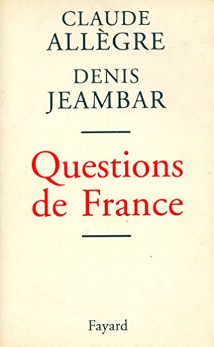 Stock image for Questions de France [Paperback] All gre, Claude and Jeambar, Denis for sale by LIVREAUTRESORSAS