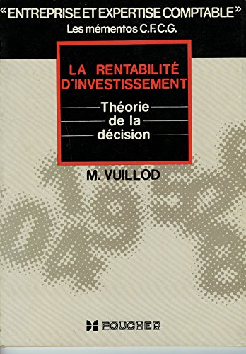 Imagen de archivo de La Rentabilit d'investissement a la venta por Chapitre.com : livres et presse ancienne