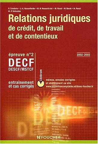 Beispielbild fr Entrainement et cas correlations juridiques DECF Ep N2: 2002-2003 zum Verkauf von Ammareal