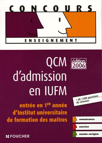 9782216099368: QCM d'admission en IUFM