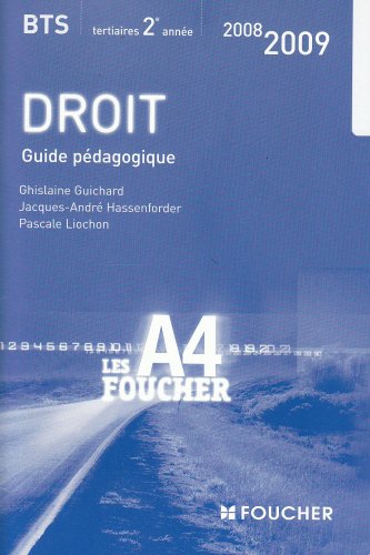 Beispielbild fr Droit BTS tertiaires 2e anne : Guide pdagogique (Ancienne Edition) zum Verkauf von medimops