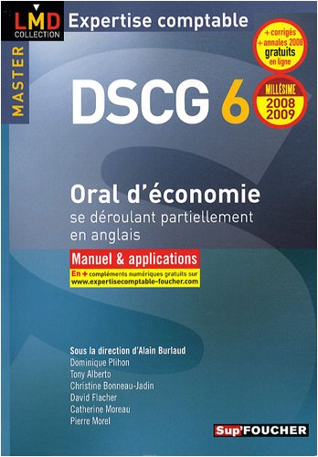 9782216110414: Oral d'conomie se droulant partiellement en anglais DSCG 6: Manuel & applications