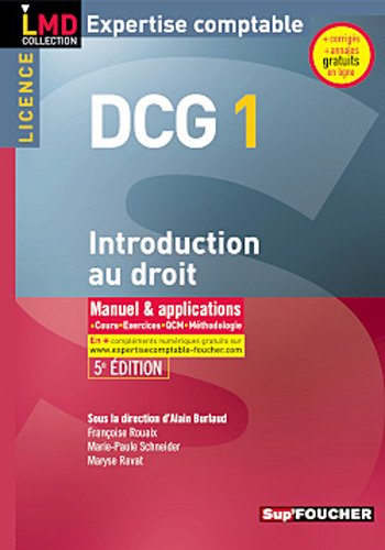 Beispielbild fr DCG 1 Introduction au droit 5e dition zum Verkauf von Ammareal