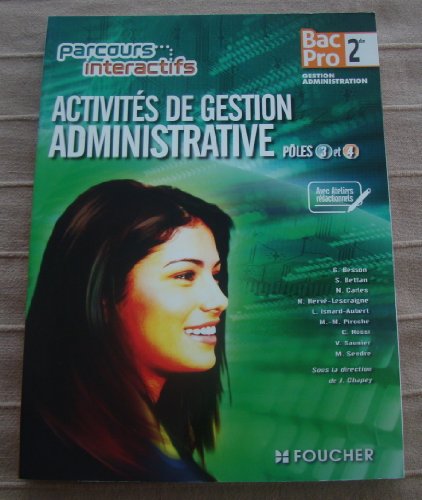 9782216118953: activites de gestion administrative poles 3 et 4 seconde bac pro