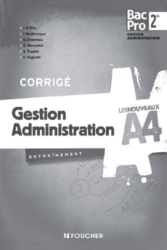 Stock image for Les Nouveaux A4 Gestion Administration Sde Bac Pro Corrig for sale by Ammareal