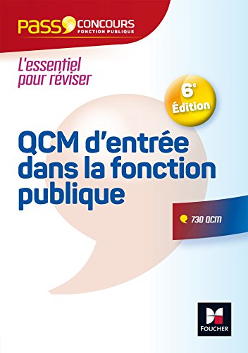 Stock image for Pass'Concours - QCM d'entre dans la fonction publique 6e dition for sale by Ammareal