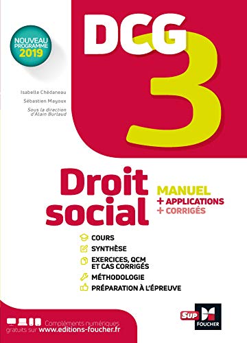 Beispielbild fr DCG 3 - Droit social - Manuel et applications zum Verkauf von WorldofBooks