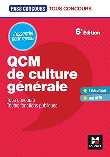 Stock image for Pass'Concours - QCM de culture gnrale - Tous concours - Rvision et entranement for sale by Ammareal