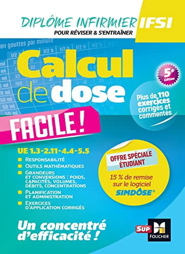 Beispielbild fr Calcul de dose facile - Infirmier en IFSI - DEI - 5e dition - Rvision zum Verkauf von Gallix