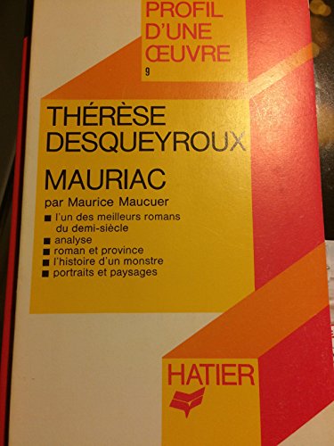 Beispielbild fr Therese Desqueyroux (French Edition) zum Verkauf von Wonder Book
