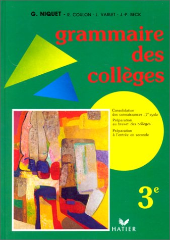 9782218020612: Grammaire des Collges 3me. Elve