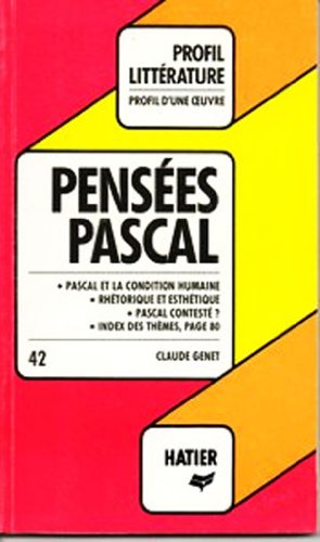 Beispielbild fr Profil d'Une Oeuvre: Pascal: "Les Pensees" zum Verkauf von WorldofBooks