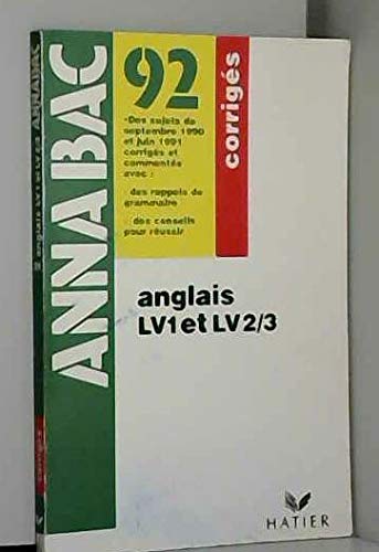 Stock image for ANNABAC, 92, ANGLAIS, LV1, LV2/3, CORRIGES for sale by Le-Livre