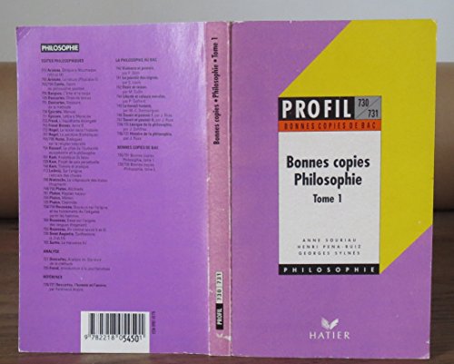 Beispielbild fr Bonnes copies de philosophie, tome 1 zum Verkauf von medimops