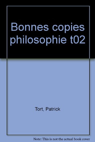 Stock image for Bonnes copies de philosophie, tome 2 for sale by deric