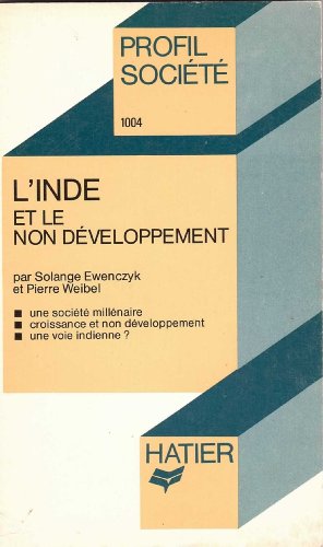 Stock image for l'Inde et le non dveloppement for sale by Librairie Th  la page