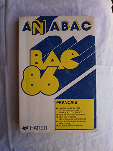 Imagen de archivo de ANABAC Franais - BAC 86 a la venta por Ammareal