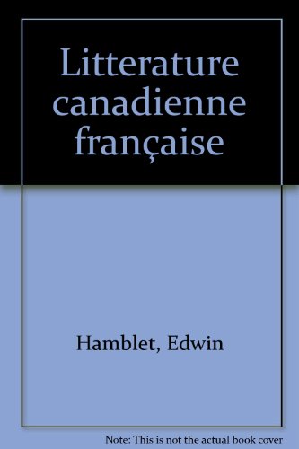 Stock image for Littrature canadienne franaise Hamblet for sale by BIBLIO-NET