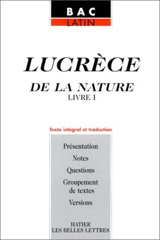 Stock image for DE LA NATURE, LIVRE I for sale by Le-Livre