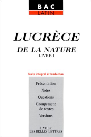 9782218721137: Lucrece, de la nature livre I (texte en latin et traduction)