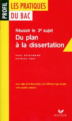 Stock image for Du Plan  La Dissertation De Franais for sale by RECYCLIVRE