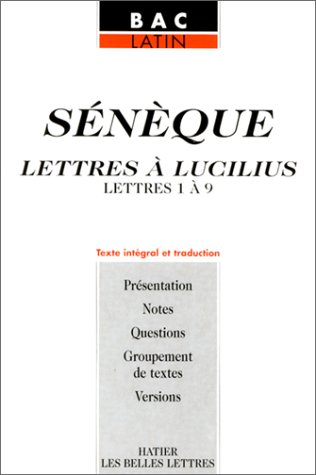 Beispielbild fr Snque, lettre  Lucilius (lettres de 1  9) zum Verkauf von medimops