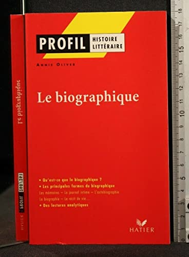 Beispielbild fr Profil littrature, histoire littraire : Le biographique zum Verkauf von Ammareal