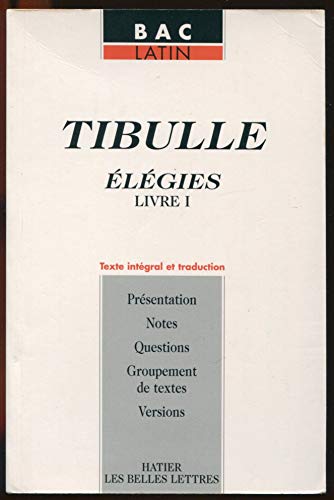 Stock image for lgies premier livre / Tibulle for sale by Ammareal
