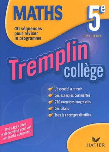 Beispielbild fr Tremplin Collge : Mathmatiques, 5e - 12-13 ans zum Verkauf von medimops