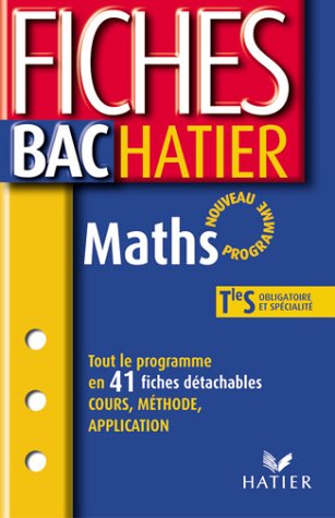Stock image for Fiches Bac Hatier : Maths, terminale S - Enseignements obligatoire et de spcialit for sale by Ammareal