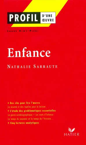 Stock image for Profil d'une oeuvre : Enfance (1983), Nathalie Sarraute for sale by Ammareal