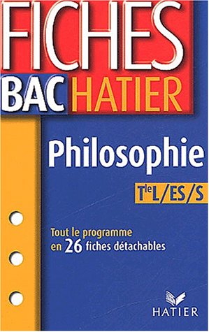 9782218743153: Fiches Bac Hatier : Philosophie, Terminale L, ES, S