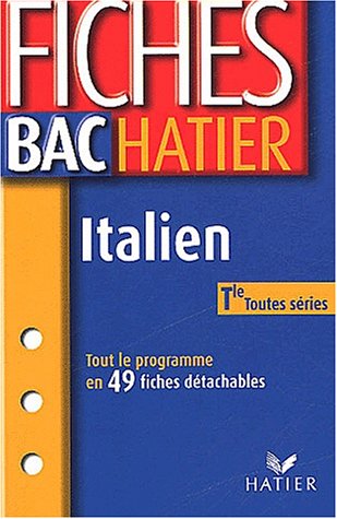 Stock image for Fiches Bac Hatier : Italien, terminale, toutes sries for sale by medimops