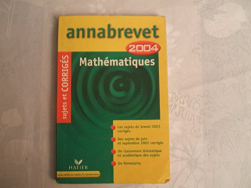 9782218744624: Annabrevet 2004 : Mathmatiques (+ corrigs)