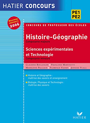 Beispielbild fr Histoire et Gographie, Composante majeure : Sciences exprimentales et technologie, Composante mineure zum Verkauf von Ammareal