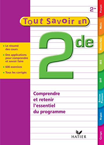 9782218751981: Tout savoir en 2e