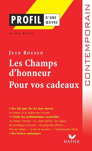9782218923333: Les champs d'honneur (1990) Pour vos cadeaux (1998): De Jean Rouaud