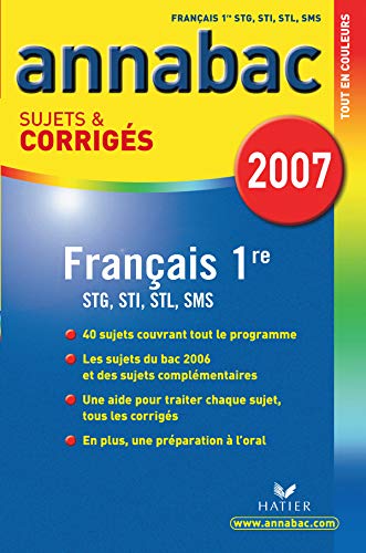 Beispielbild fr Franais 1e STG, STI, STL, SMS : Sujets et corrigs zum Verkauf von Ammareal