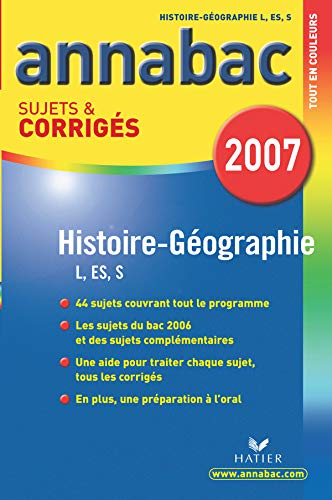 Stock image for Histoire Gographie Tle L, ES, S : Sujets et corrigs for sale by Ammareal