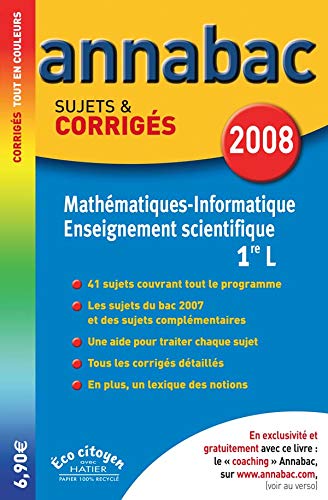 9782218927522: Mathmatiques-Informatique Enseignement scientifique 1e L : Sujets et corrigs