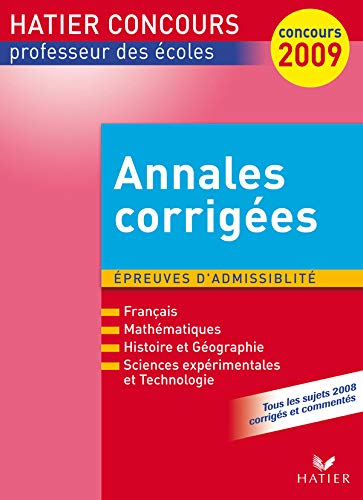 Beispielbild fr Hatier Concours - Annales Corriges CRPE 2009 zum Verkauf von Ammareal